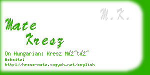 mate kresz business card